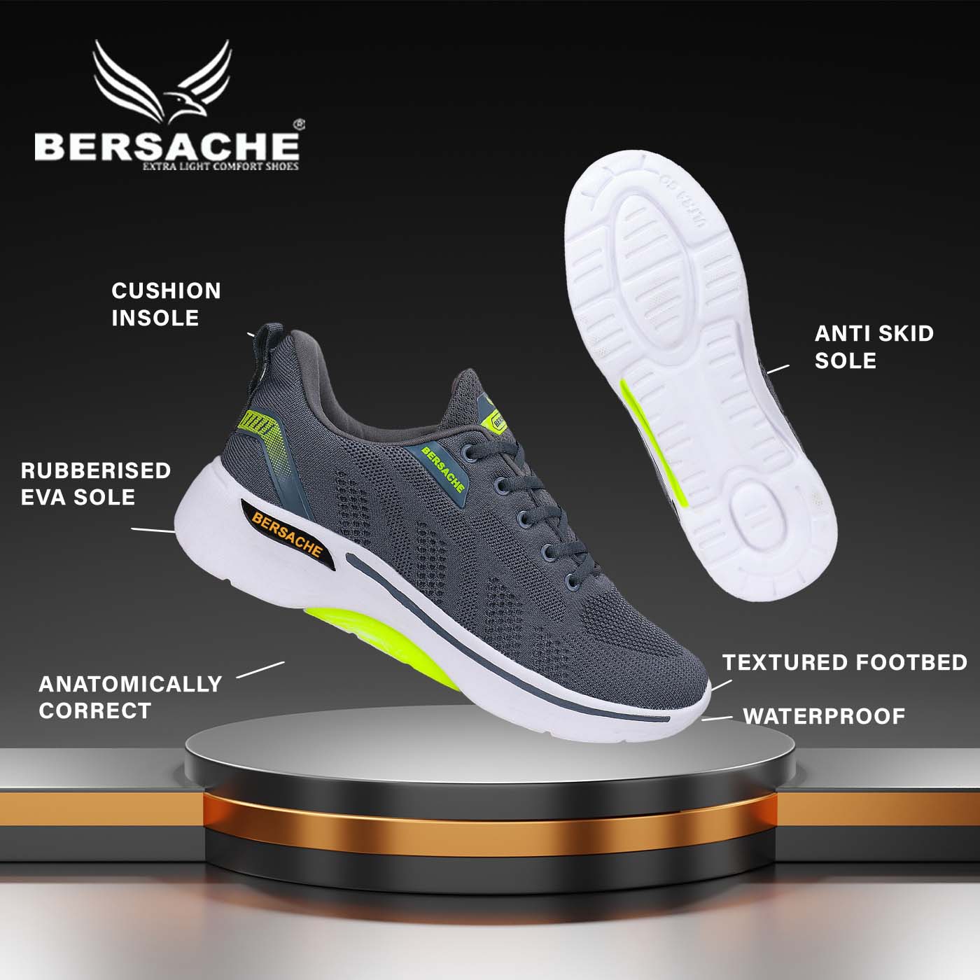 Bersache Lightweight Sports Shoes For Men - 7049
