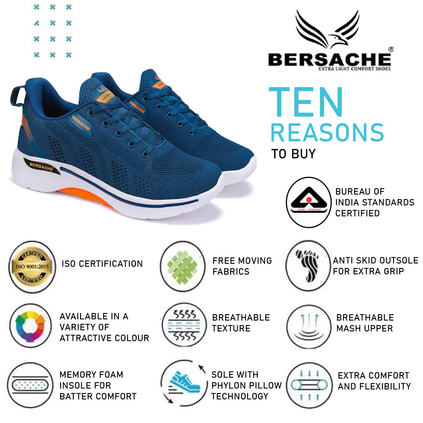 Bersache Lightweight Sneaker Shoes For Men - 7050
