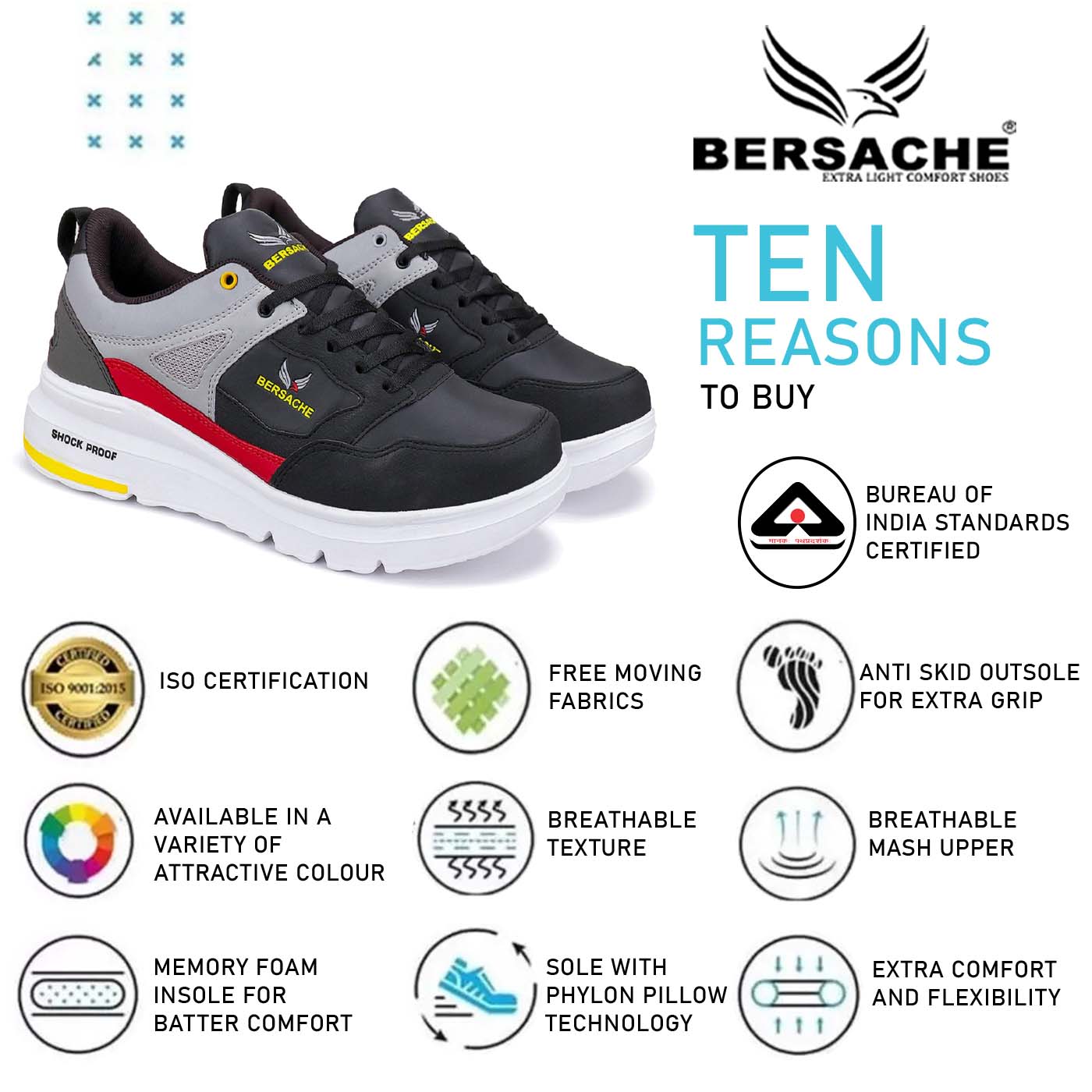 Bersache Lightweight Sports Shoes For Men - 7051