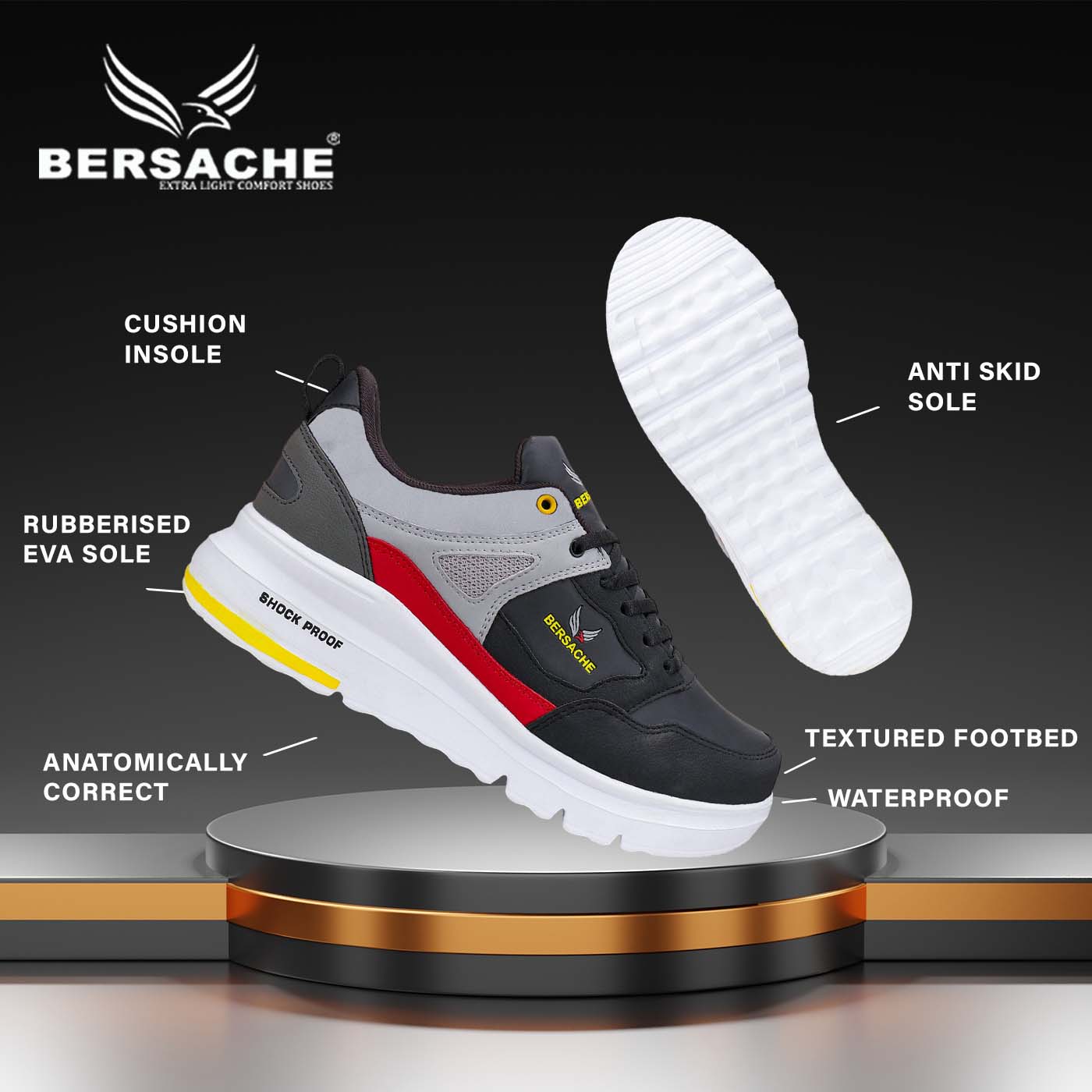 Bersache Lightweight Sports Shoes For Men - 7051