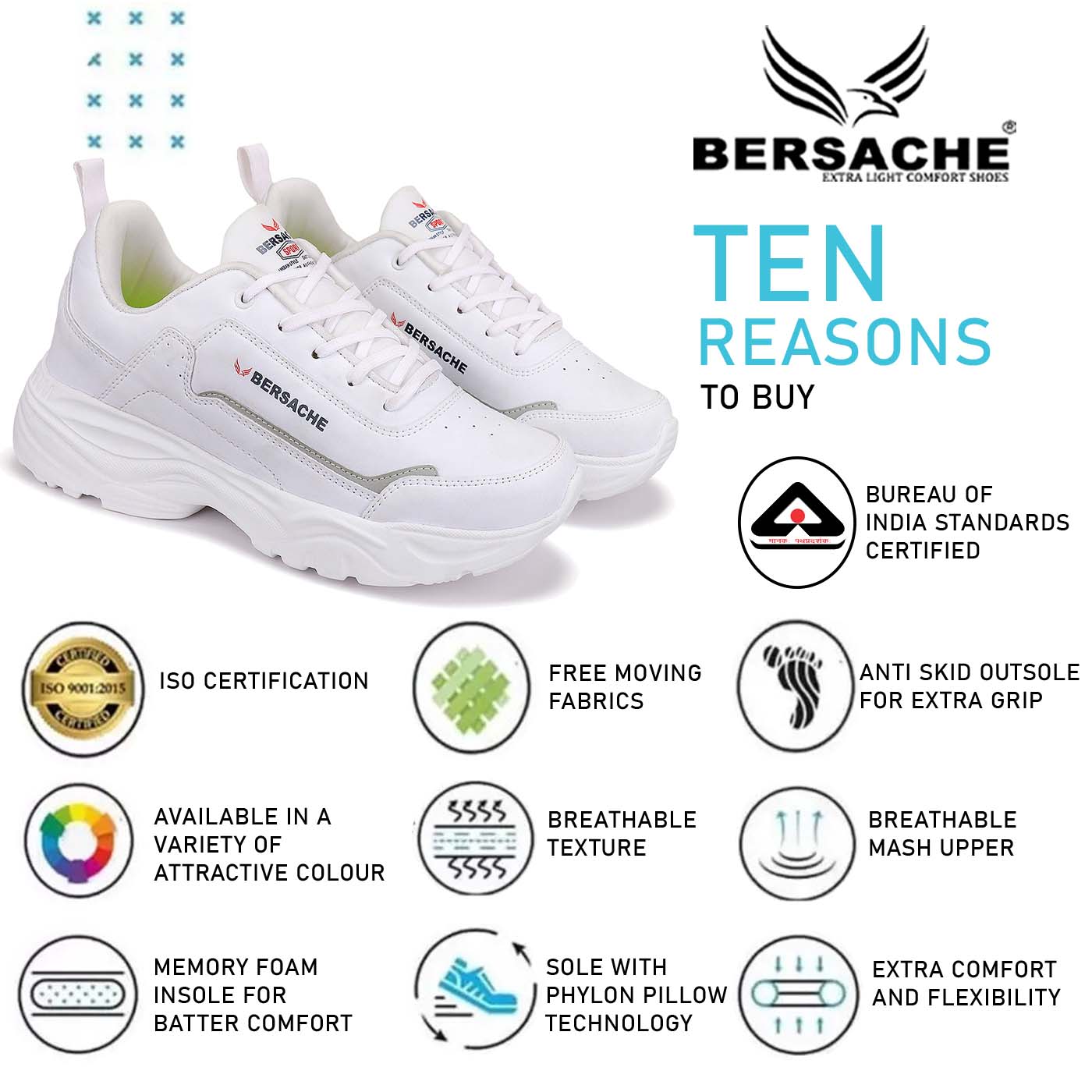 Bersache Lightweight Casual Sneaker Shoes For Men - 7054