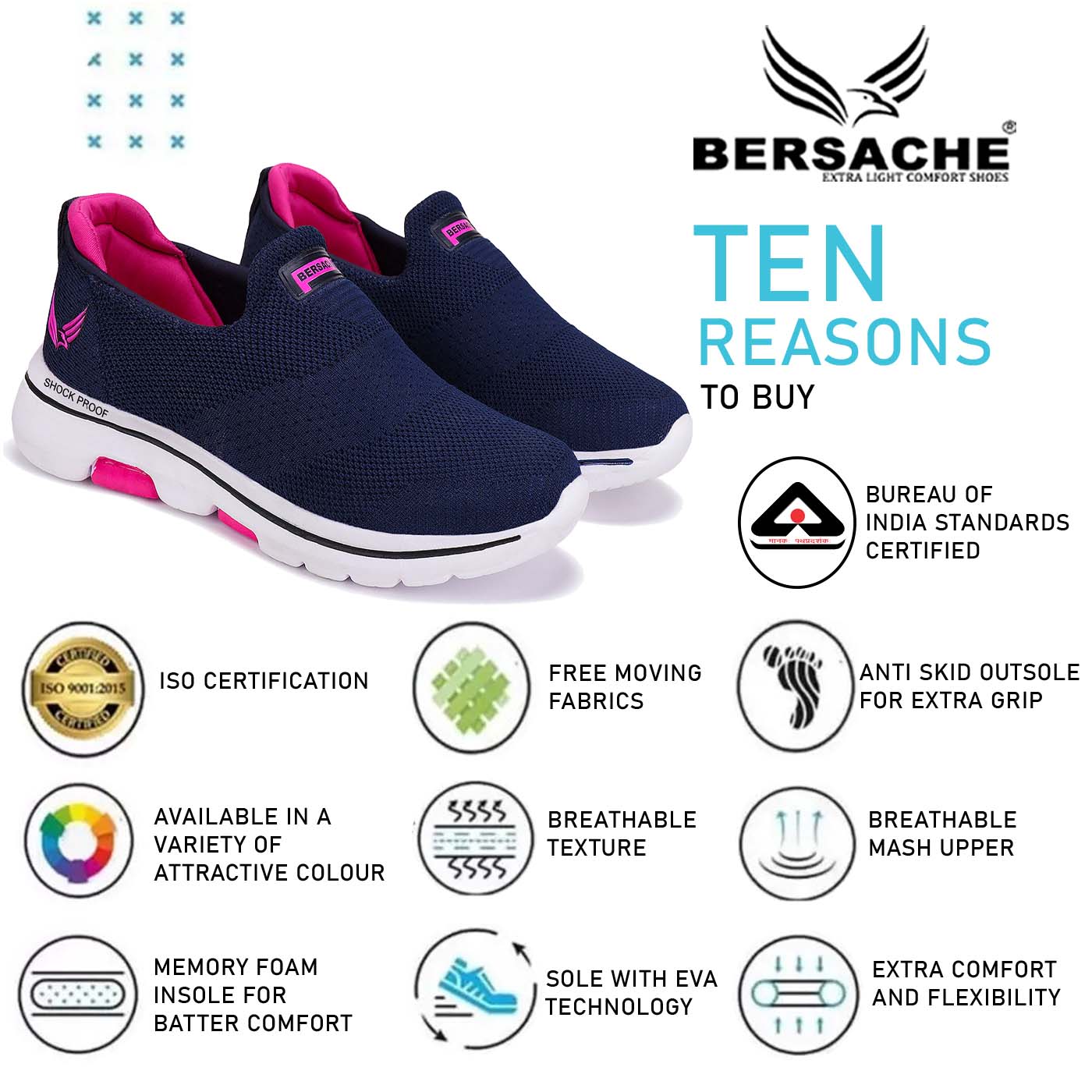 Bersache Casual Shoes For Women (Navy Blue) - 7059