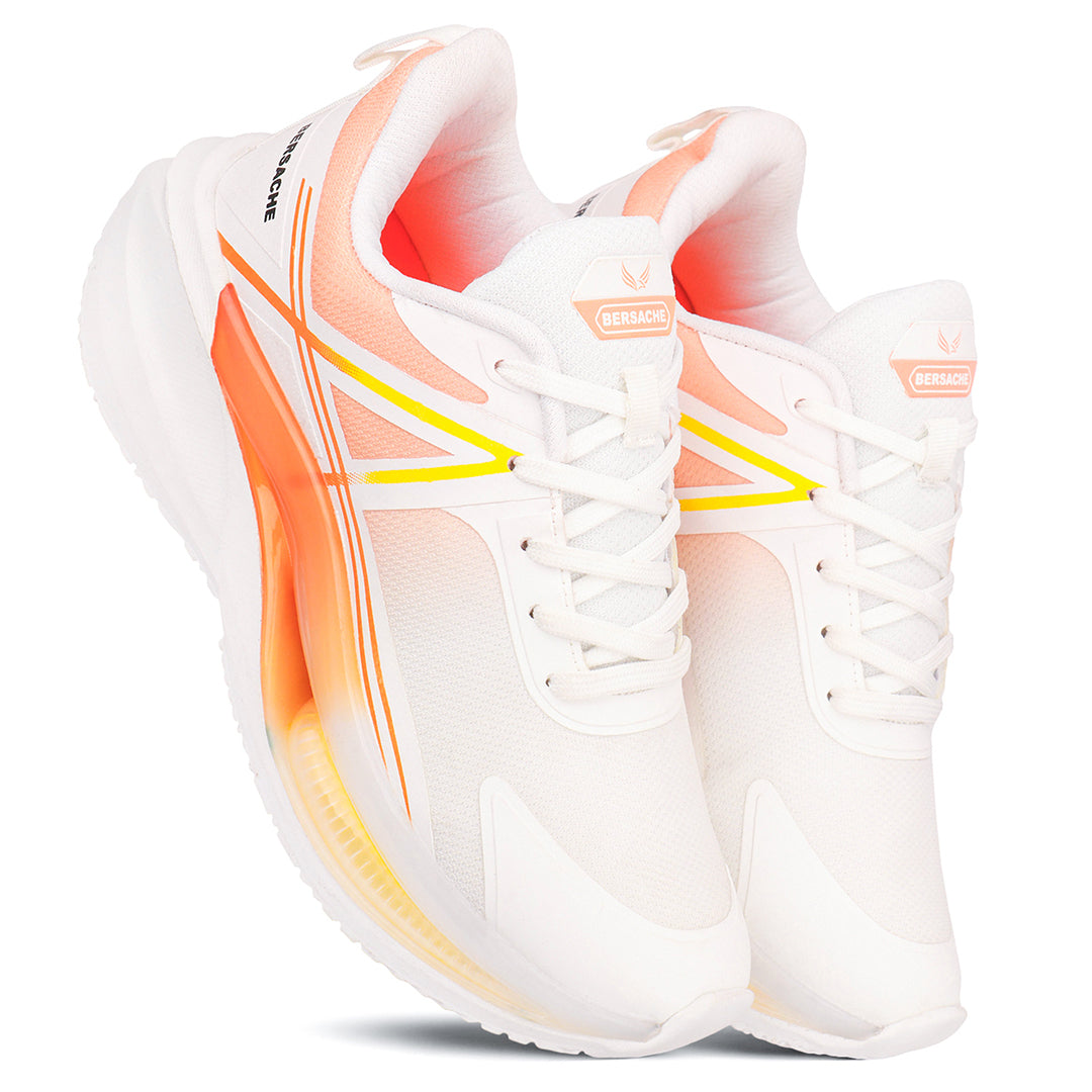Bersache Premium Sports ,walking,Gym,cricket, Trending Running Shoes For Men's (Orange & White-9226)