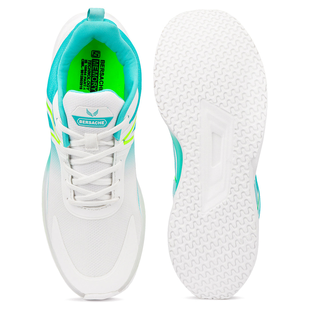 Bersache Casual Sneaker shoe for Men| Soft Cushioned Insole , Slip-Resistance Casuals For Men (Mint & White-9225)