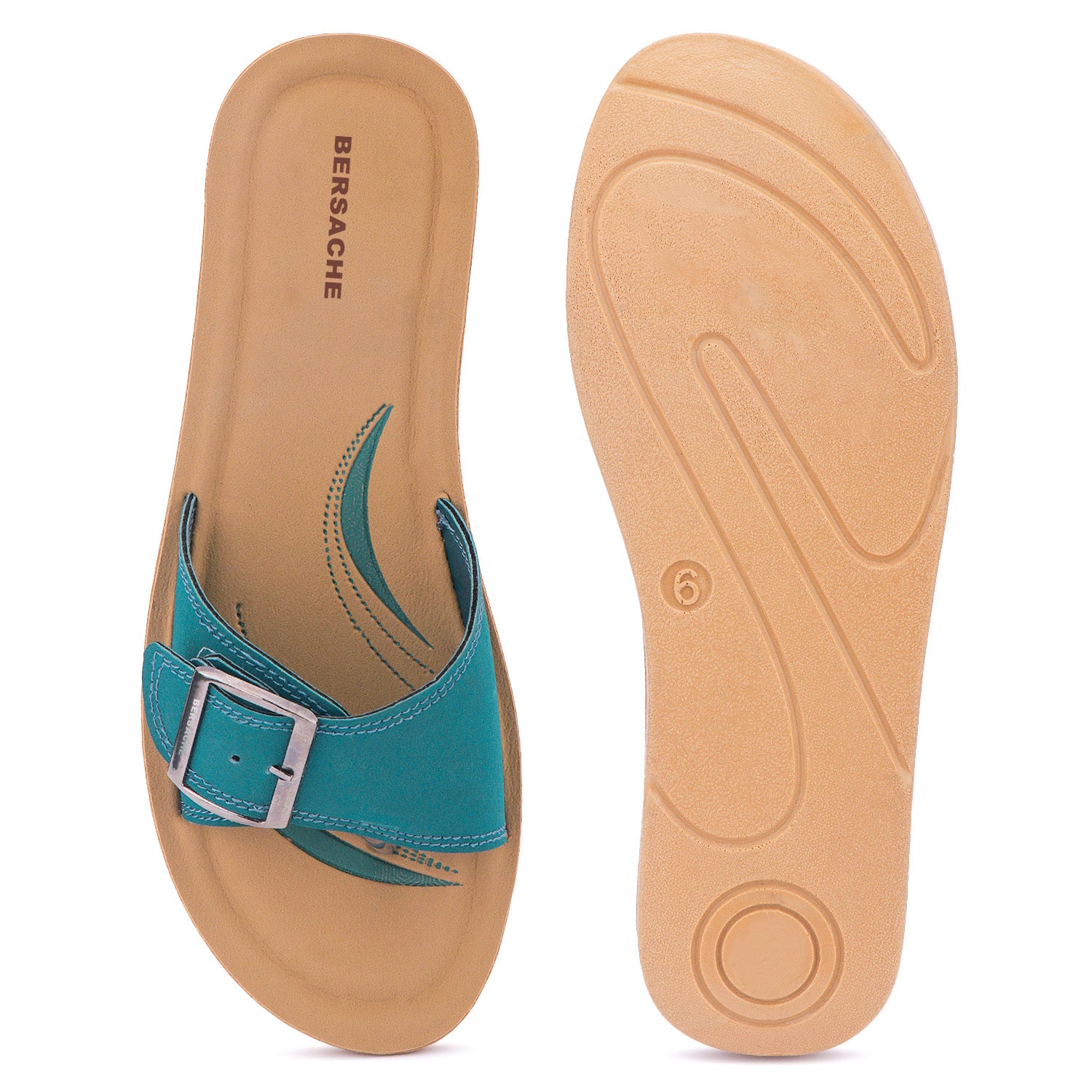Bersache Extra Soft Classic Casual with Regular wear with Ultra Soft & Flexibility Technology Flip Flop For women's/Girl's-(Green-6228)