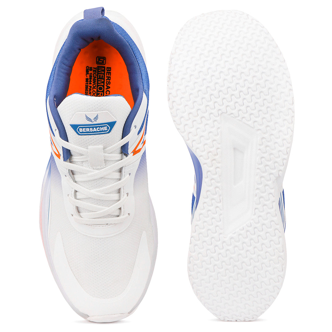 Bersache Casual Sneaker shoe for Men| Soft Cushioned Insole , Slip-Resistance Casuals For Men (Blue & White-9227)