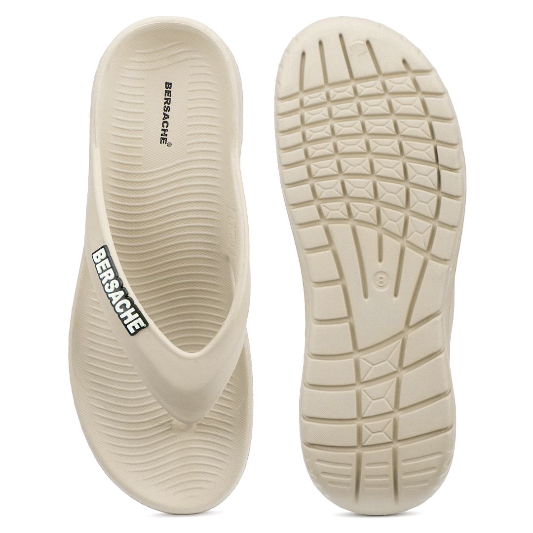 Bersache Extra Soft Classic Casual with Regular wear with Ultra Soft & Flexibility Technology Flip Flop for Men's & Boy's (6256-Beige)
