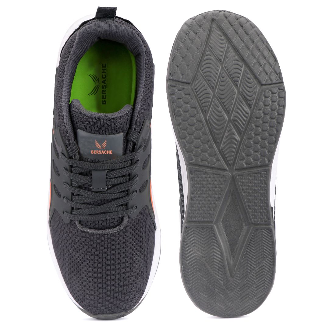 Bersache Premium Sports ,walking,Gym,cricket, Trending Running Shoes For Men's (Gray-8128)