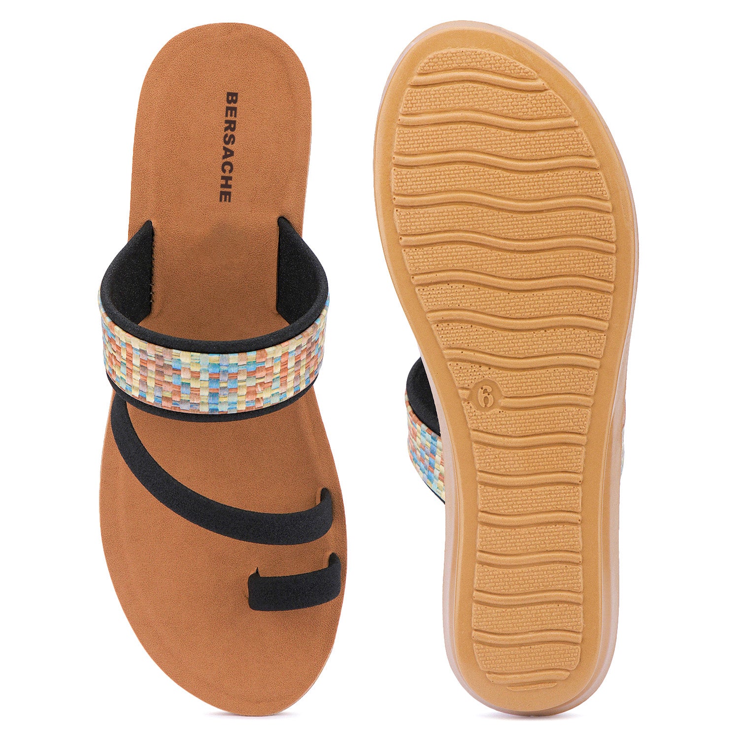 Bersache Extra Soft Classic Casual with Regular wear with Ultra Soft & Flexibility Technology Flip Flop For women's/Girl's-(Black-6240)