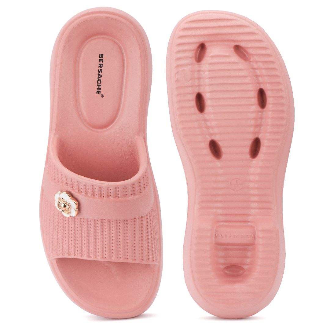 Bersache Extra Soft Classic Casual with Regular wear with Ultra Soft & Flexibility Technology Flip-Flop for Women's-(6292-Pink)