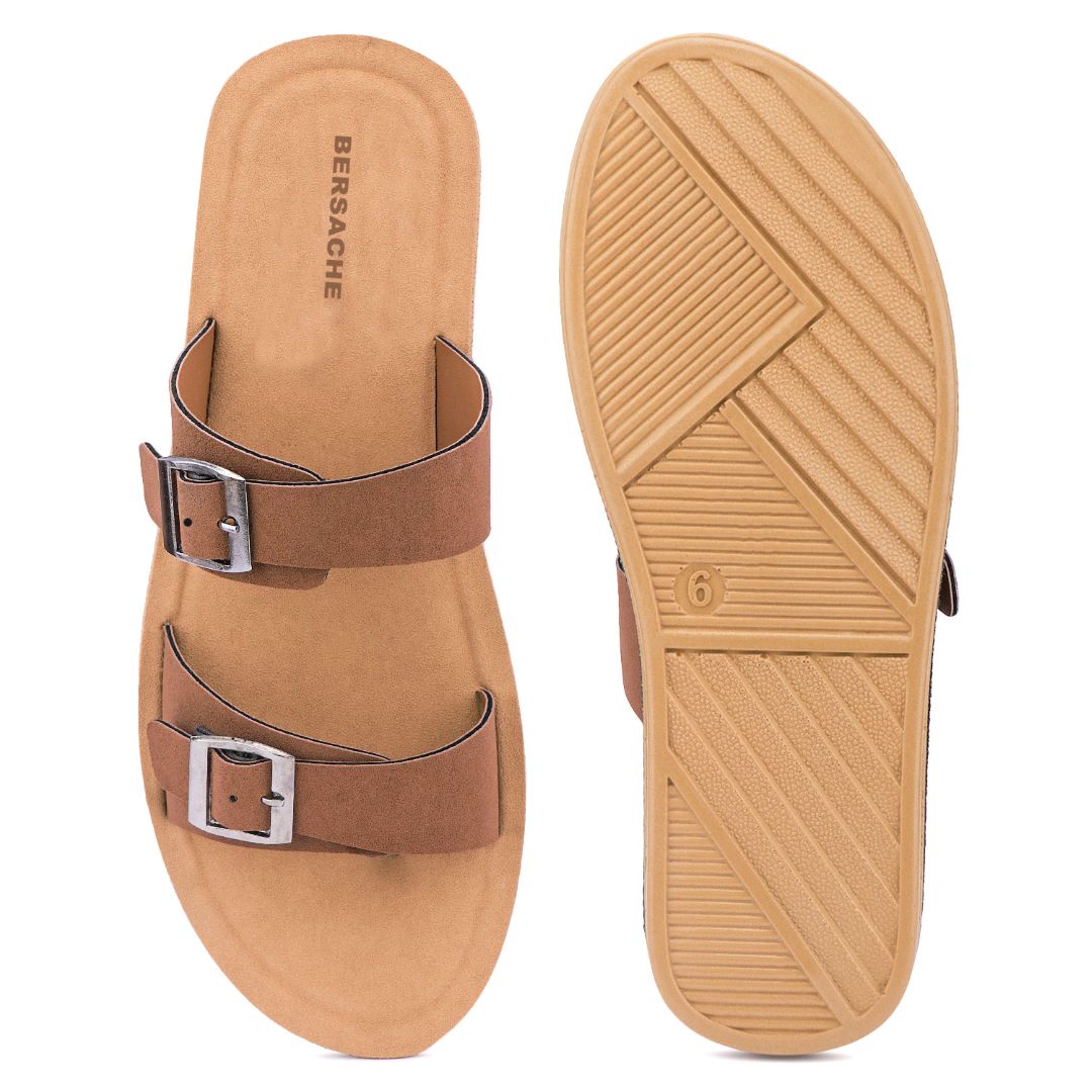 Bersache Extra Soft Classic Casual with Regular wear with Ultra Soft & Flexibility Technology Sandal For Women's/Girl's-Dark-Brown-6261