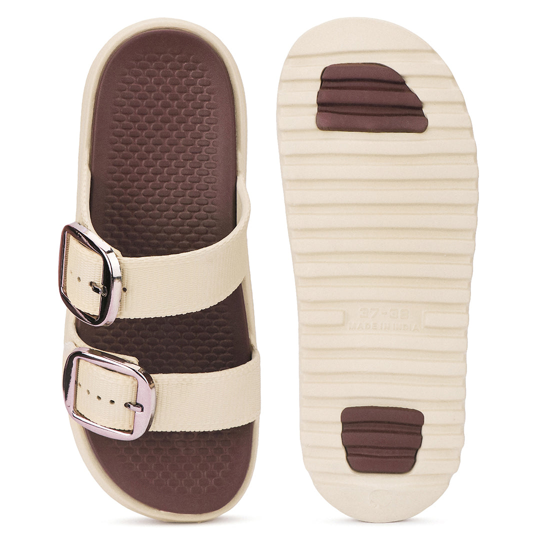 Bersache Extra Soft Classic Casual CHAPPAL with Regular wear with Ultra Soft & Flexibility Technology Slippers for Women's-(6363-Beige).