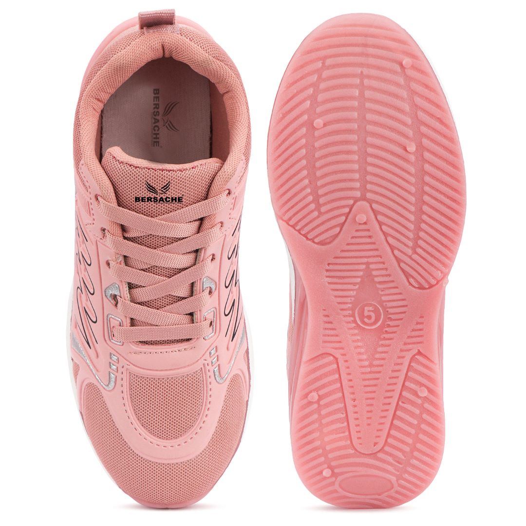 Bersache Premium Sports ,walking,Gym,cricket, Trending Running Shoes For Women's-(8140-Pink)