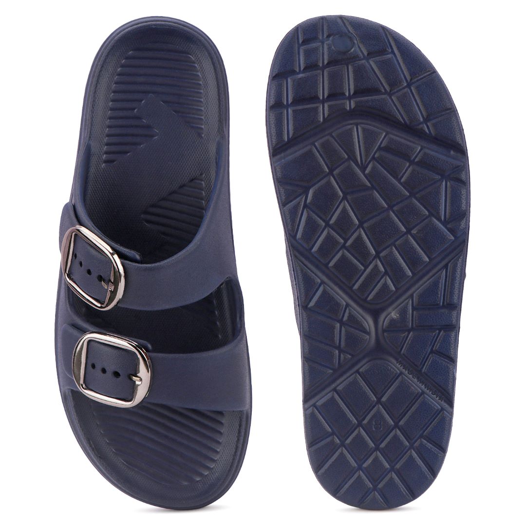 Bersache Extra Soft Classic Casual with Regular wear with Ultra Soft & Flexibility Technology Sandals for Men's-(6285-Navy-Blue)