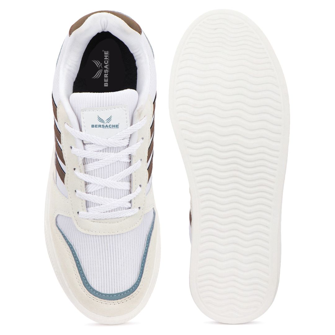 Bersache Premium Sports ,walking,Gym,cricket, Trending Running Shoes For Men's (White- 8135)