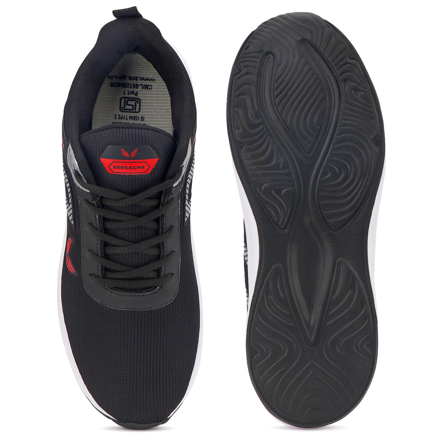 Bersache Premium Sports,Gym, Trending Stylish Running Shoes For Men (8079-Black)