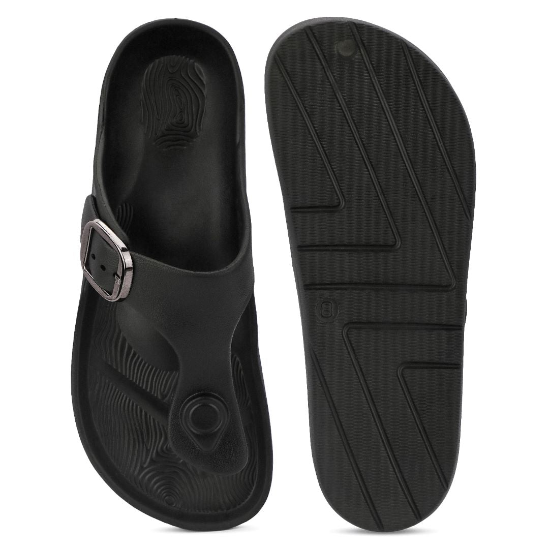 Bersache Extra Soft Classic Casual CHAPPAL with Regular wear with Ultra Soft & Flexibility Technology Slippers for Men's-(6288-Black)