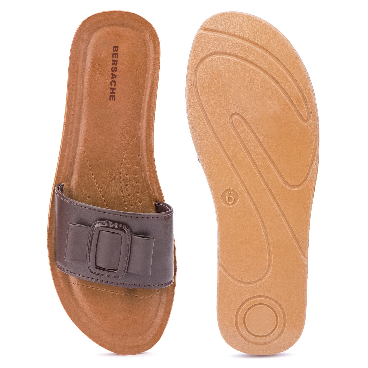 Bersache Extra Soft Classic Casual with Regular wear with Ultra Soft & Flexibility Technology Sandal For Women's/Girl's-Dark(Brown)-6227