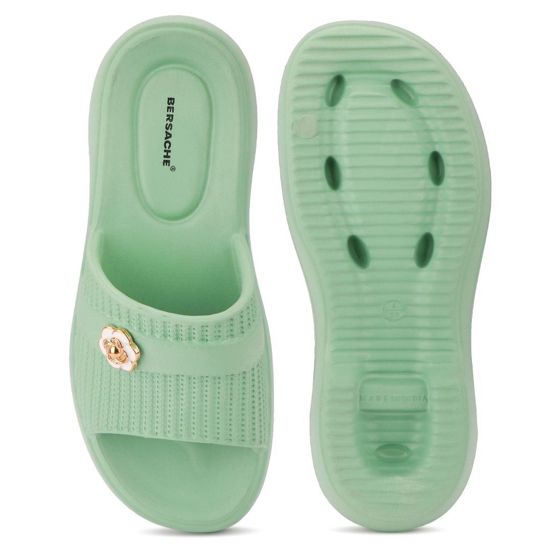 Bersache Extra Soft Classic Casual with Regular wear with Ultra Soft & Flexibility Technology Flip-Flop for Women's-(6293-Green)
