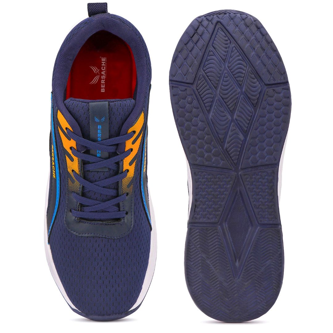 Bersache Lightweight Casual Sneaker Shoes For Men Blue-8089