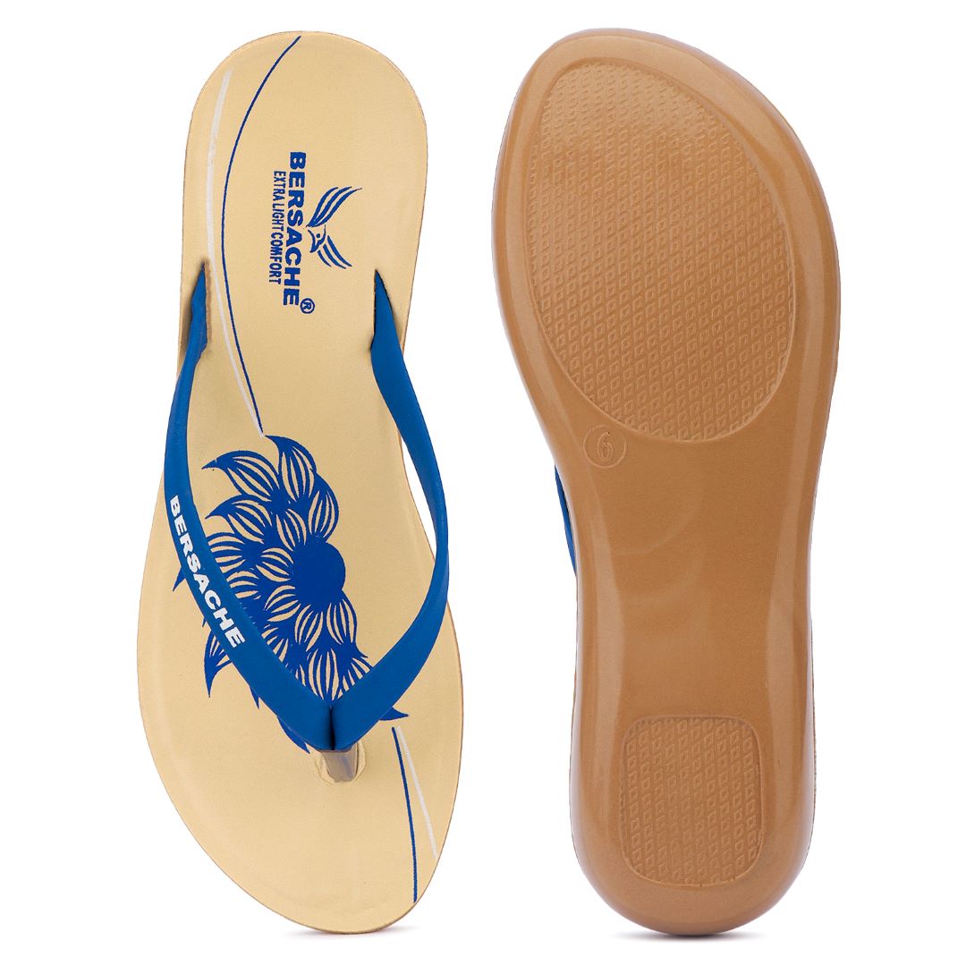 Bersache Extra Soft Classic Casual with Regular wear with Ultra Soft & Flexibility Technology Flip-Flop for Women's & Girl's (6246-Blue)