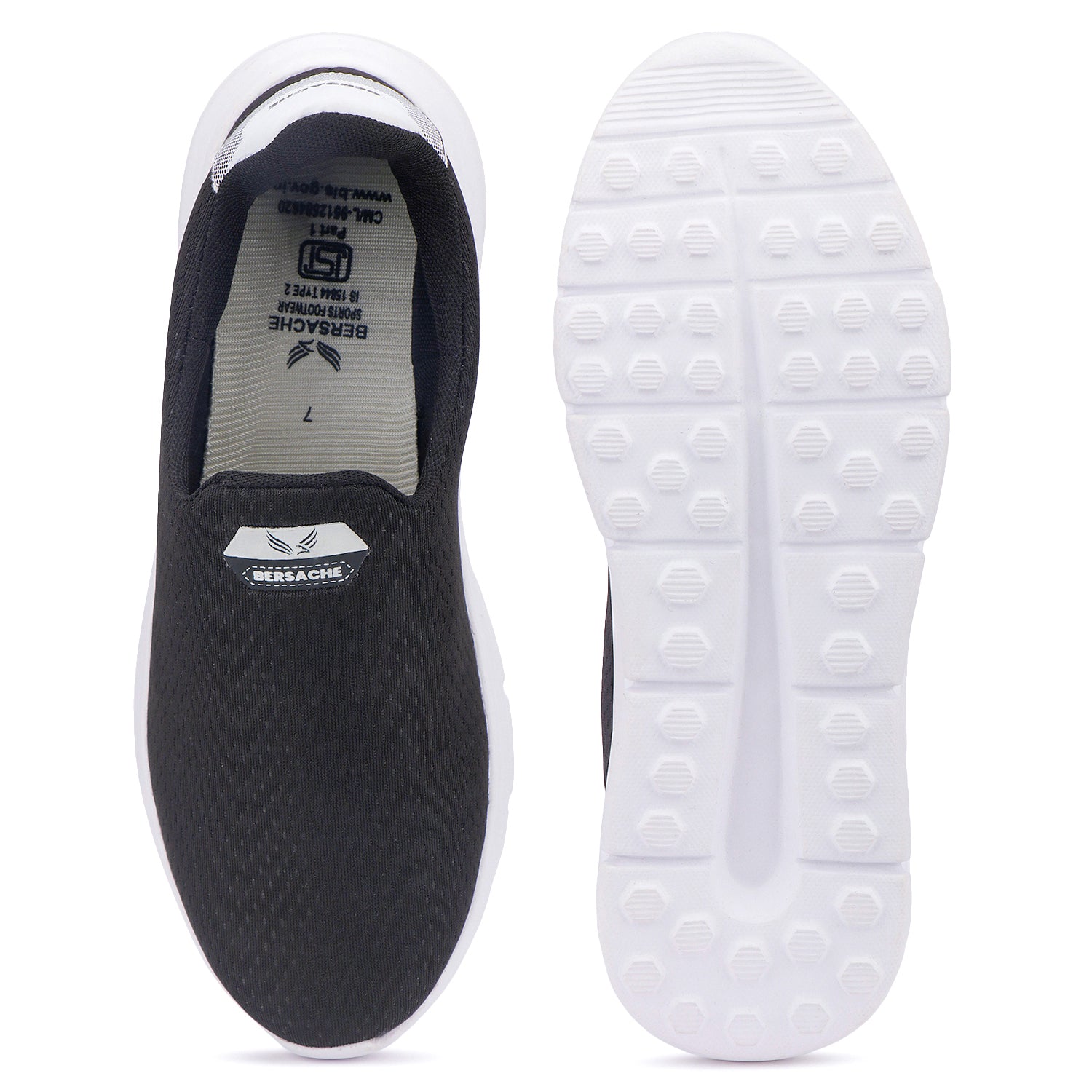 Bersache Lightweight Casual Sneaker Shoes For Men Black-8070