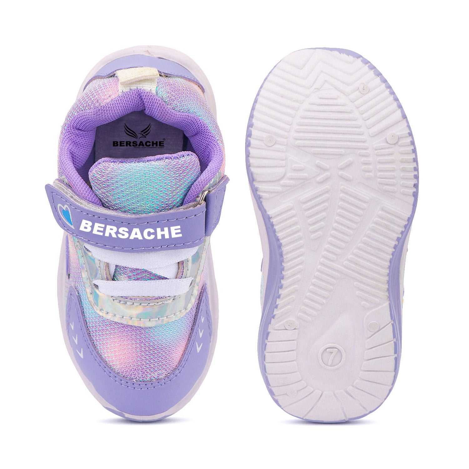 Bersache Casual Sneaker shoe for Kids|Soft Cushioned Insole,Slip-Resistance Casuals For Kids - Purple - 8075.