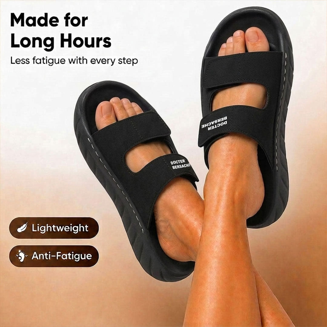 Doctor Bersache Newly Launched Orthopedic Comfort slider for Men | Diabetic Friendly | Extra Cushioning | Arch Support | Pain | Black-DS130