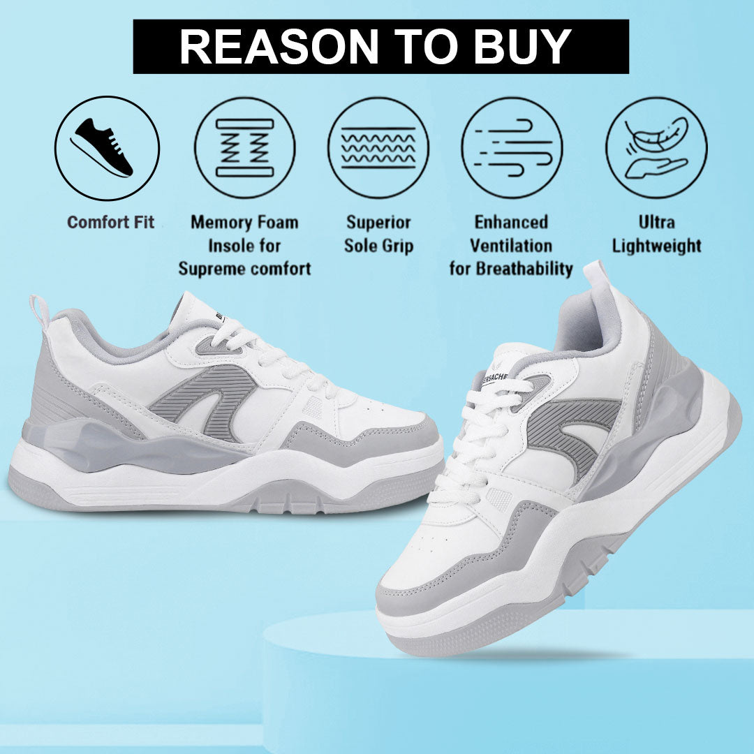 Bersache Premium Sports ,walking,Gym,cricket, Trending Running Shoes For Men's (White-9222)