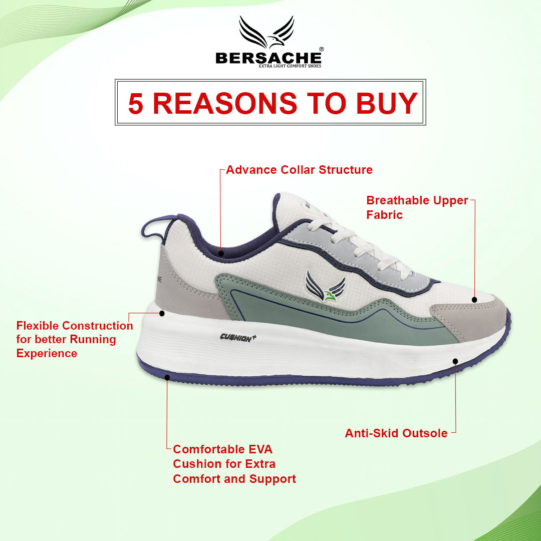 Bersache Premium Sports ,walking,Gym,cricket, Trending Running Shoes For Men's (Green-8146).
