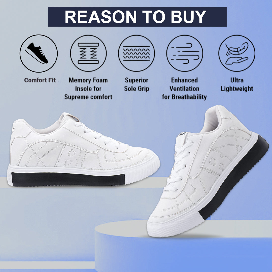 Bersache Premium Sports ,walking,Gym,cricket, Trending Running Shoes For Men's (White-8120)