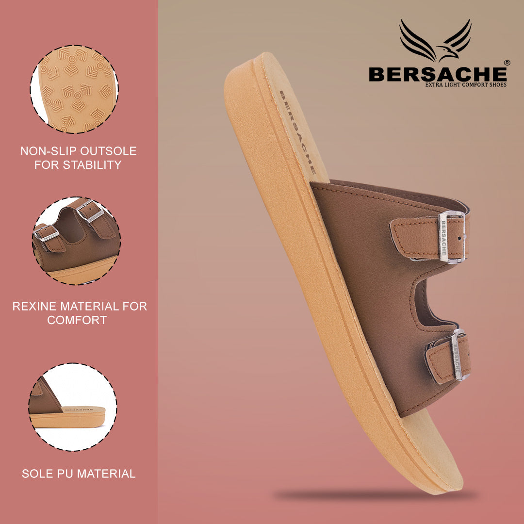 Bersache Extra Soft Classic Casual with Regular wear with Ultra Soft & Flexibility Technology Slipper For Women's & Girl's-Brown-6225
