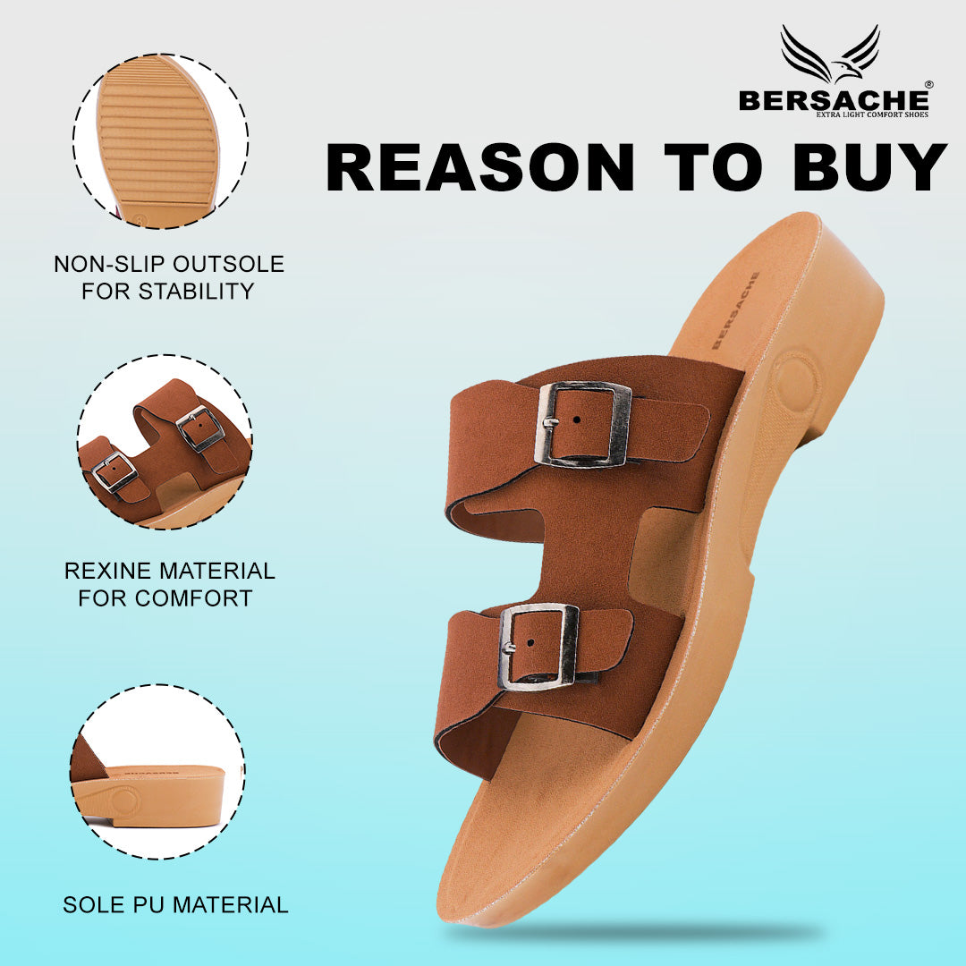 Bersache Extra Soft Classic Casual with Regular wear with Ultra Soft & Flexibility Technology Flip Flop For women's/Girl's-(Brown-6234)