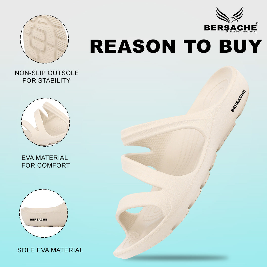 Bersache Extra Soft Classic Casual with Regular wear with Ultra Soft & Flexibility Technology Flip-Flop for Women's & Girl's (6251-Beige)