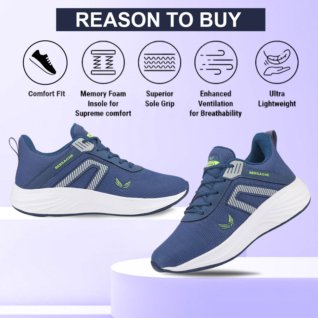 Bersache Premium Sports,Gym, Trending Stylish Running Shoes For Men 8081-Blue