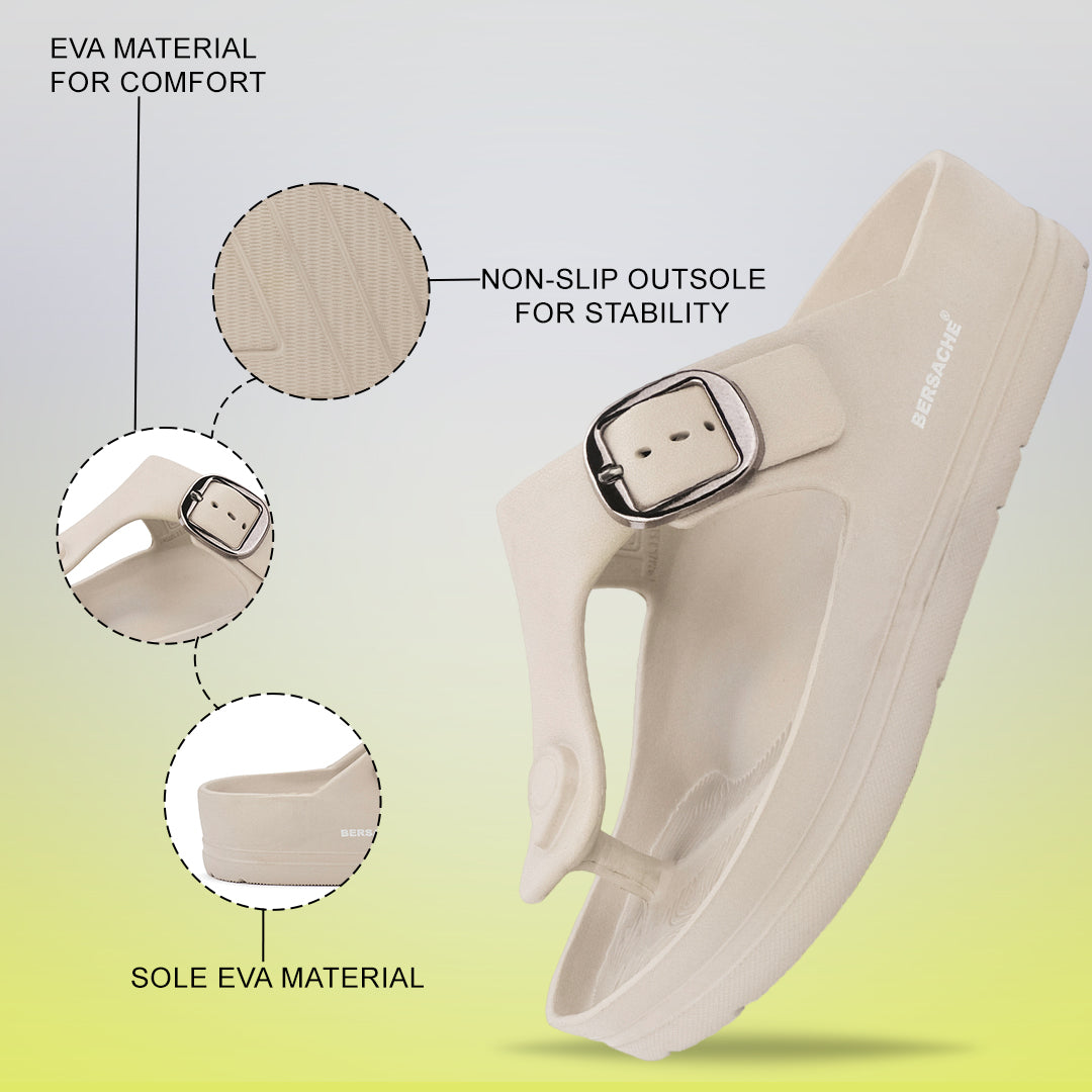 Bersache Extra Soft Classic Casual with Regular wear with Ultra Soft & Flexibility Technology Sandals for Men's-(6289-Beige)