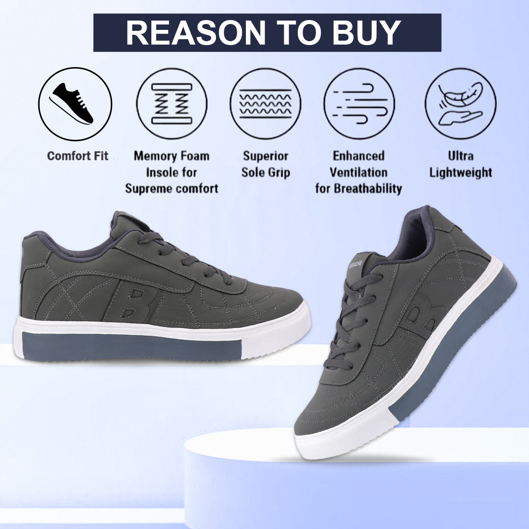 Bersache Premium Sports ,walking,Gym,cricket, Trending Running Shoes For Men's (Grey-8119)
