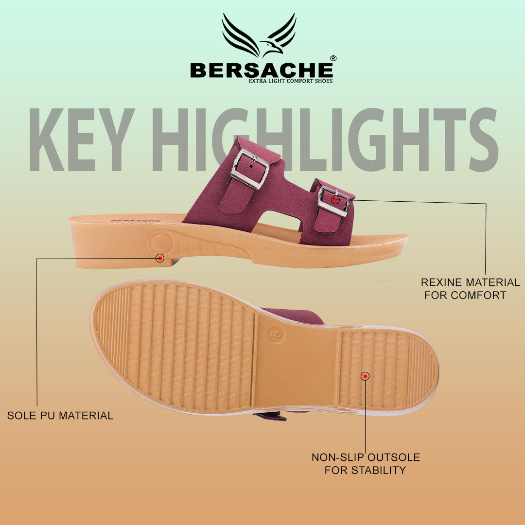 Bersache Extra Soft Classic Casual with Regular wear with Ultra Soft & Flexibility Technology Sandal's For Women's & Girl's-Brown-6233