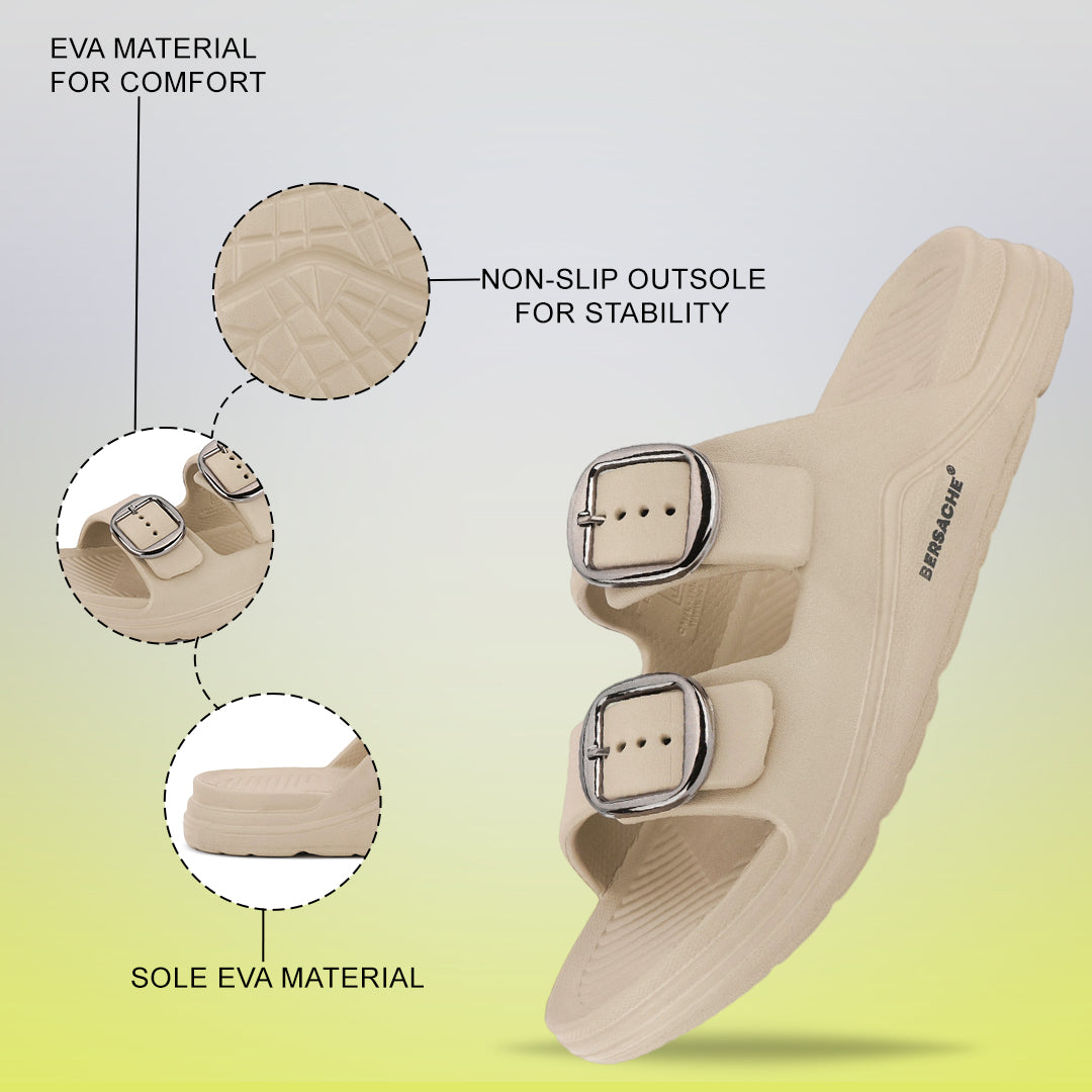 Bersache Extra Soft Classic Casual with Regular wear with Ultra Soft & Flexibility Technology Sandals for Men's-(6283-Beige)