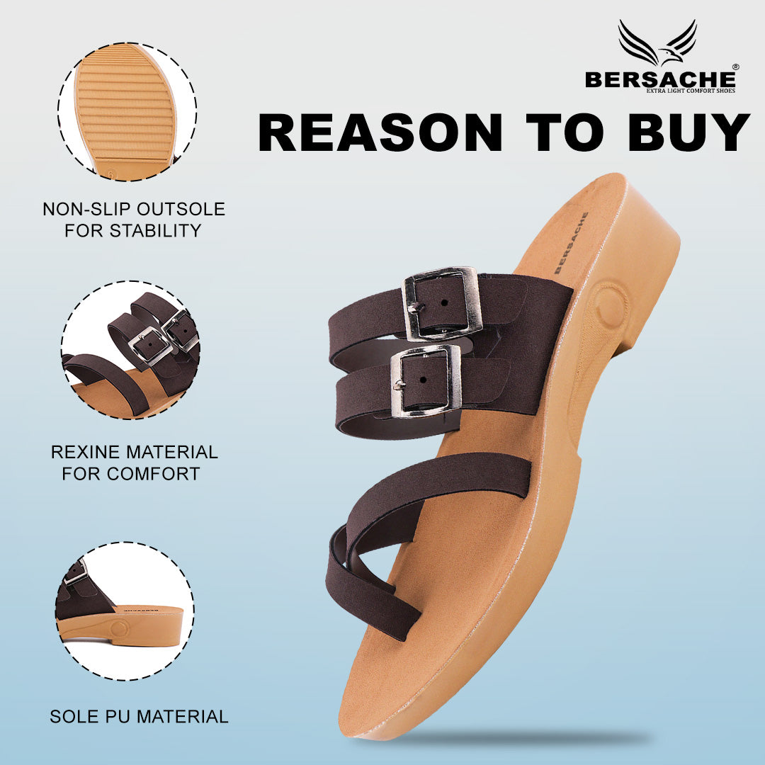 Bersache Extra Soft Classic Casual with Regular wear with Ultra Soft & Flexibility Technology Flip Flop For women's/Girl's-(Black-6239)