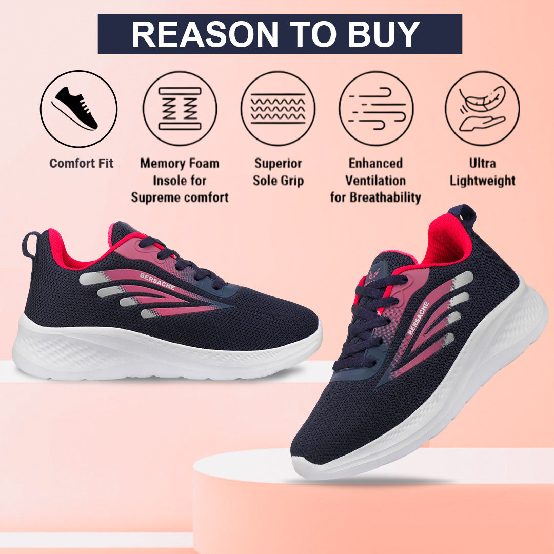 Bersache Premium Sports ,Gym, Trending Stylish Running Colour Changing shoes for Women (8095-Red)