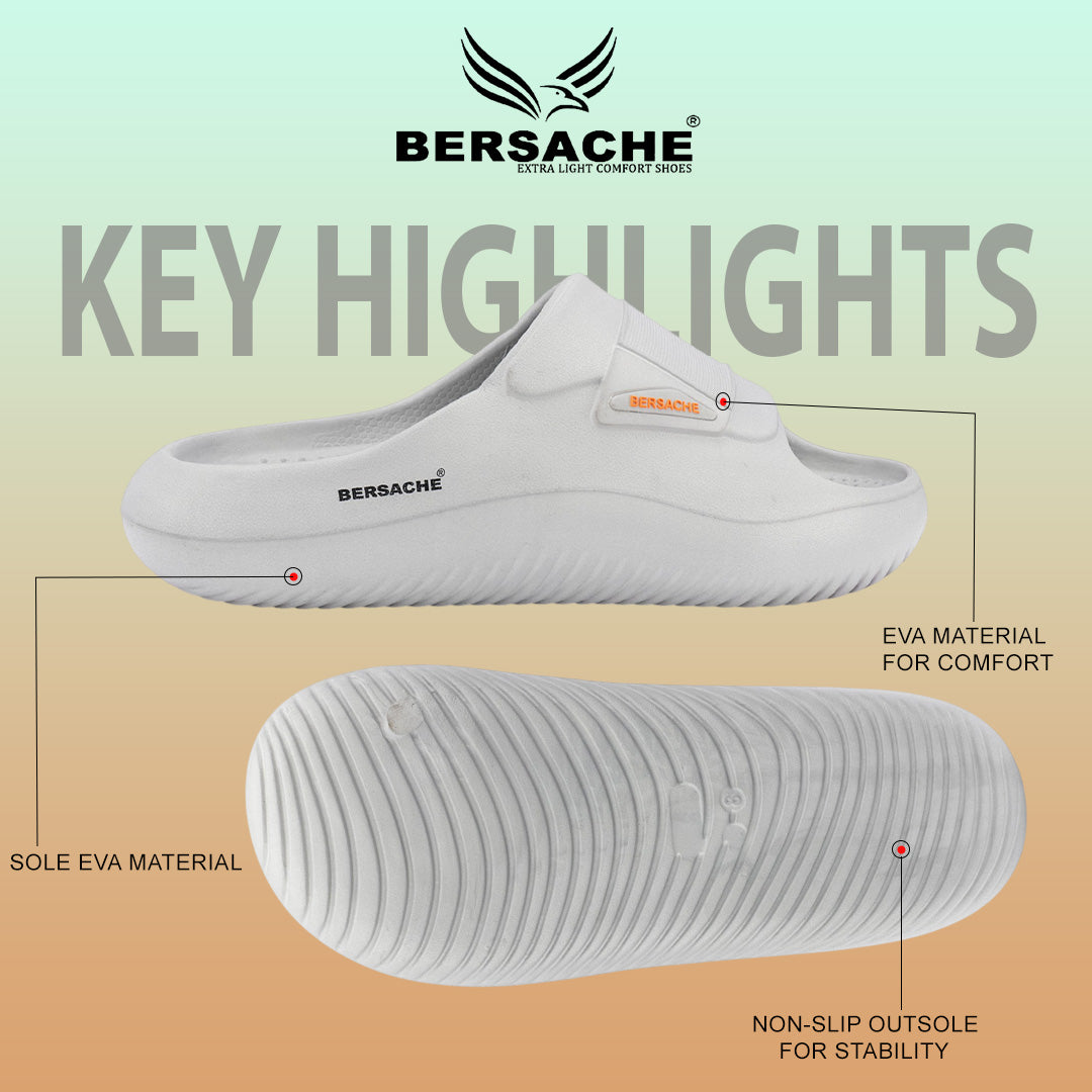 Bersache Extra Soft Classic Casual with Regular wear with Ultra Soft & Flexibility Technology Flip-Flop for Men's-(6280-Grey)