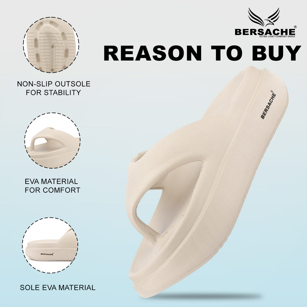 Bersache Extra Soft Classic Casual with Regular wear with Ultra Soft & Flexibility Technology Flip-Flop For Women's/Girl's-Begie-6265.