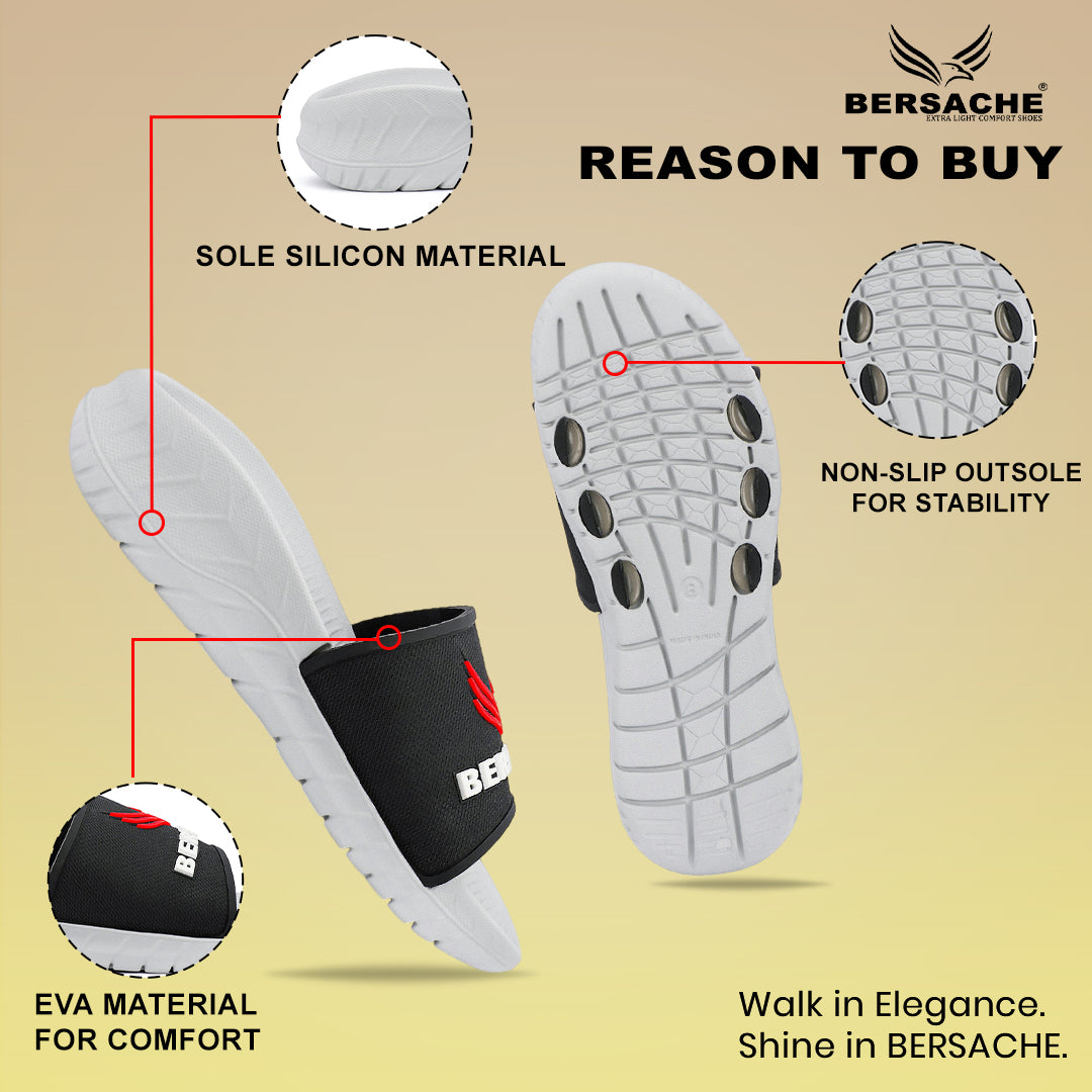 Bersache Extra Soft Classic Casual with Regular wear with Ultra Soft & Flexibility Technology Flip Flop For Men's-(White-6328).