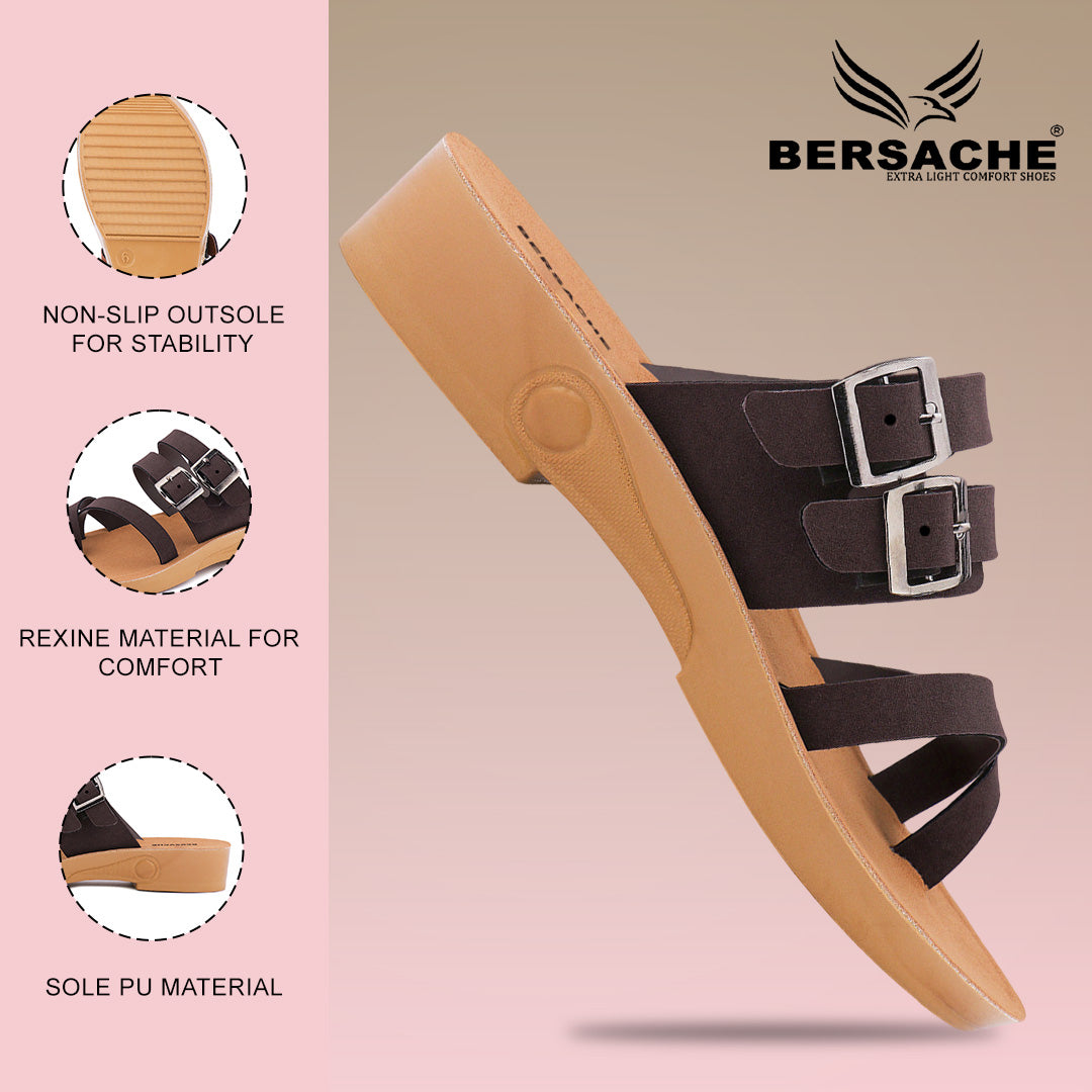 Bersache Extra Soft Classic Casual with Regular wear with Ultra Soft & Flexibility Technology Slipper For Women's & Girl's-(6239-Black)