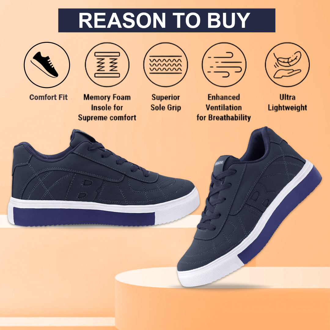 Bersache Premium Sports ,walking,Gym,cricket, Trending Running Shoes For Men's (Dark-Blue-8121)