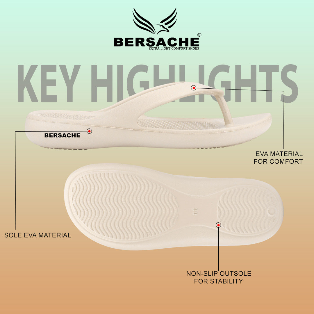 Bersache Extra Soft Classic Casual with Regular wear with Ultra Soft & Flexibility Technology Sandal's For Women's & Girl's-(6254-Beige)