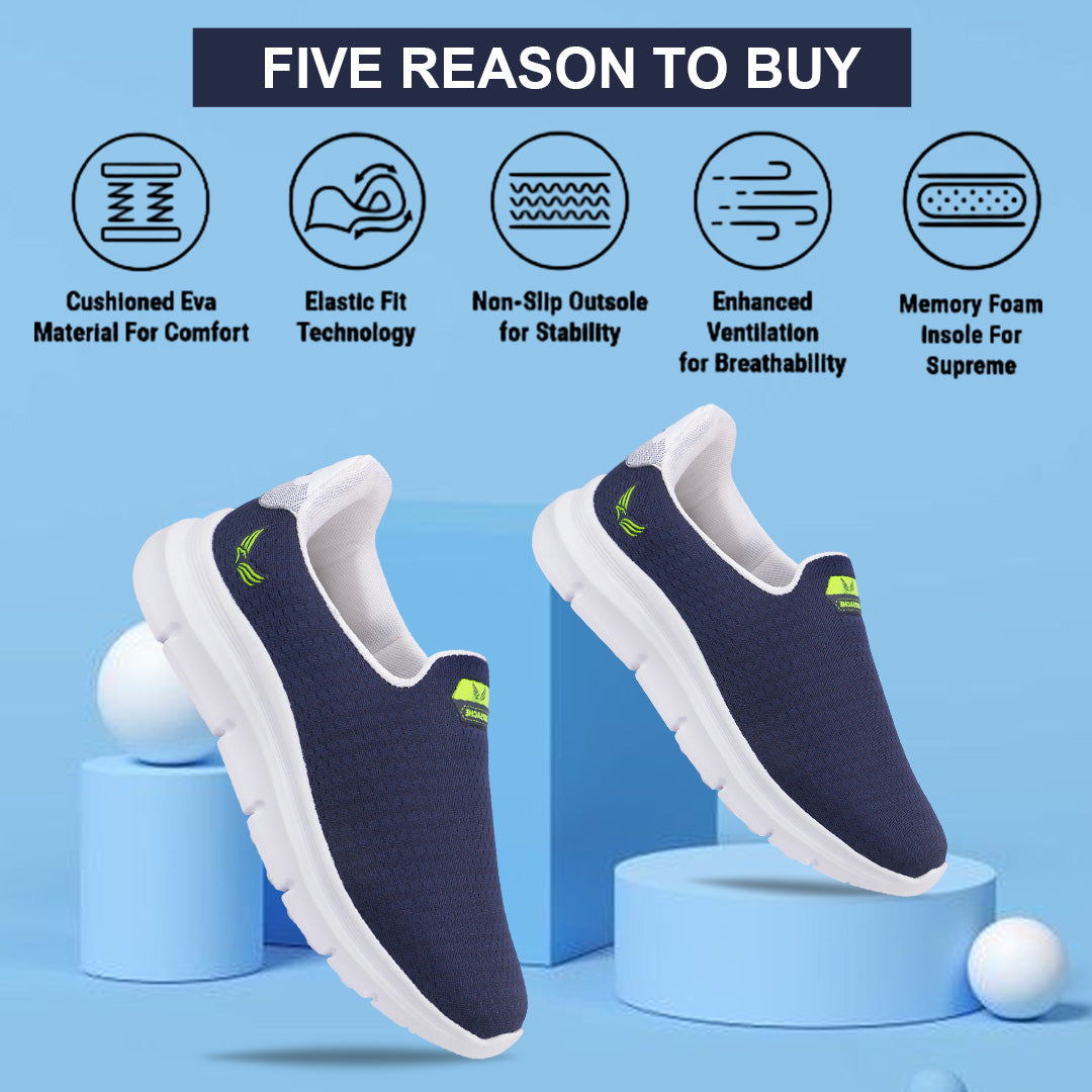 Bersache Lightweight Casual Sneaker Shoes For Men Blue-8071