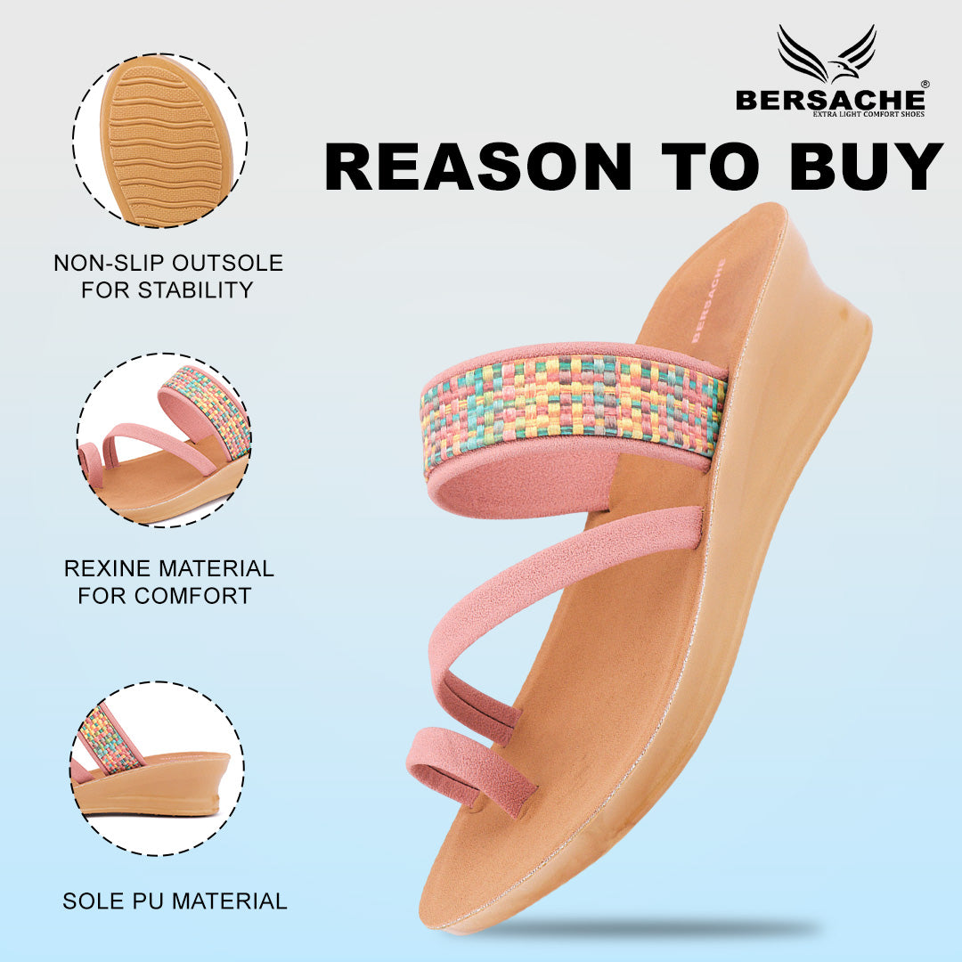 Bersache Extra Soft Classic Casual with Regular wear with Ultra Soft & Flexibility Technology Flip Flop For women's/Girl's-(Pink-6241)