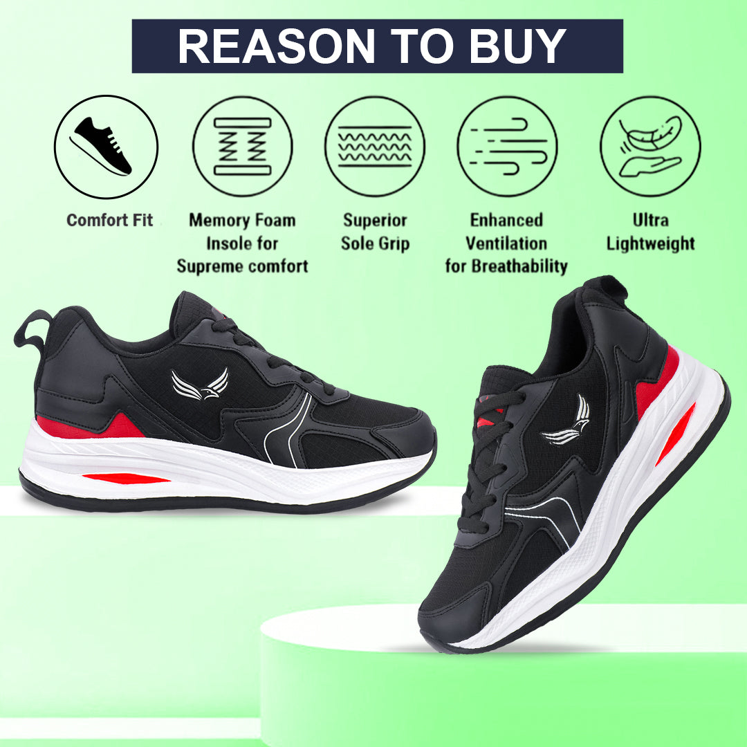 Bersache Premium Sports ,walking,Gym,cricket, Trending Running Shoes For Men's ( Black-8117)